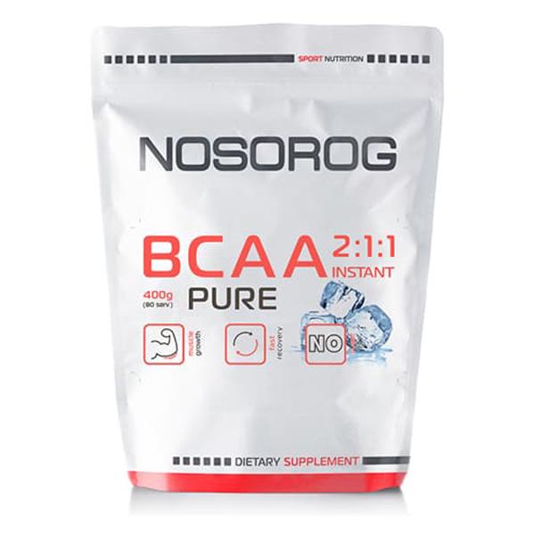 Амінокислота BCAA для спорту Nosorog Nutrition BCAA 2:1:1 400 g /72 servings/ Pure