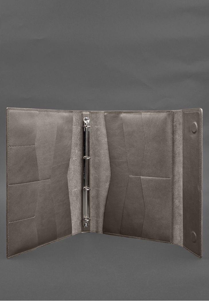 Папка шкіряна для документів сімейна А4 на сегрегаторі з файлами Темно-бежевий(A-028629) - фото 2 Папка шкіряна для документів сімейна А4 на сегрегаторі з файлами Темно-бежевий(A-028629) - фото 2