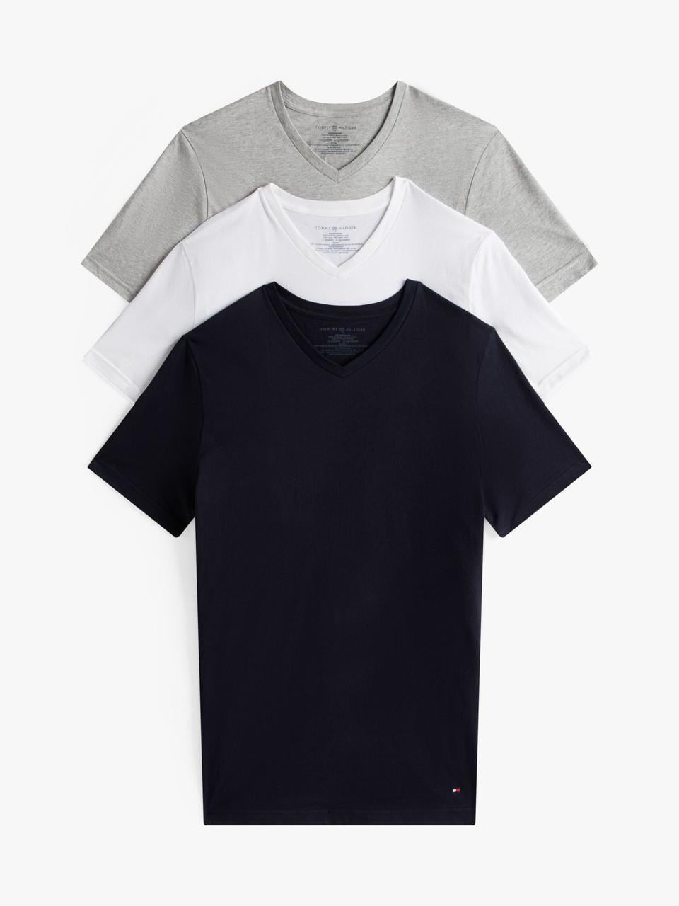 Набор футболок мужских Tommy Hilfiger V-Neck Undershirt S 3 шт. Разноцветный (7438516291115)