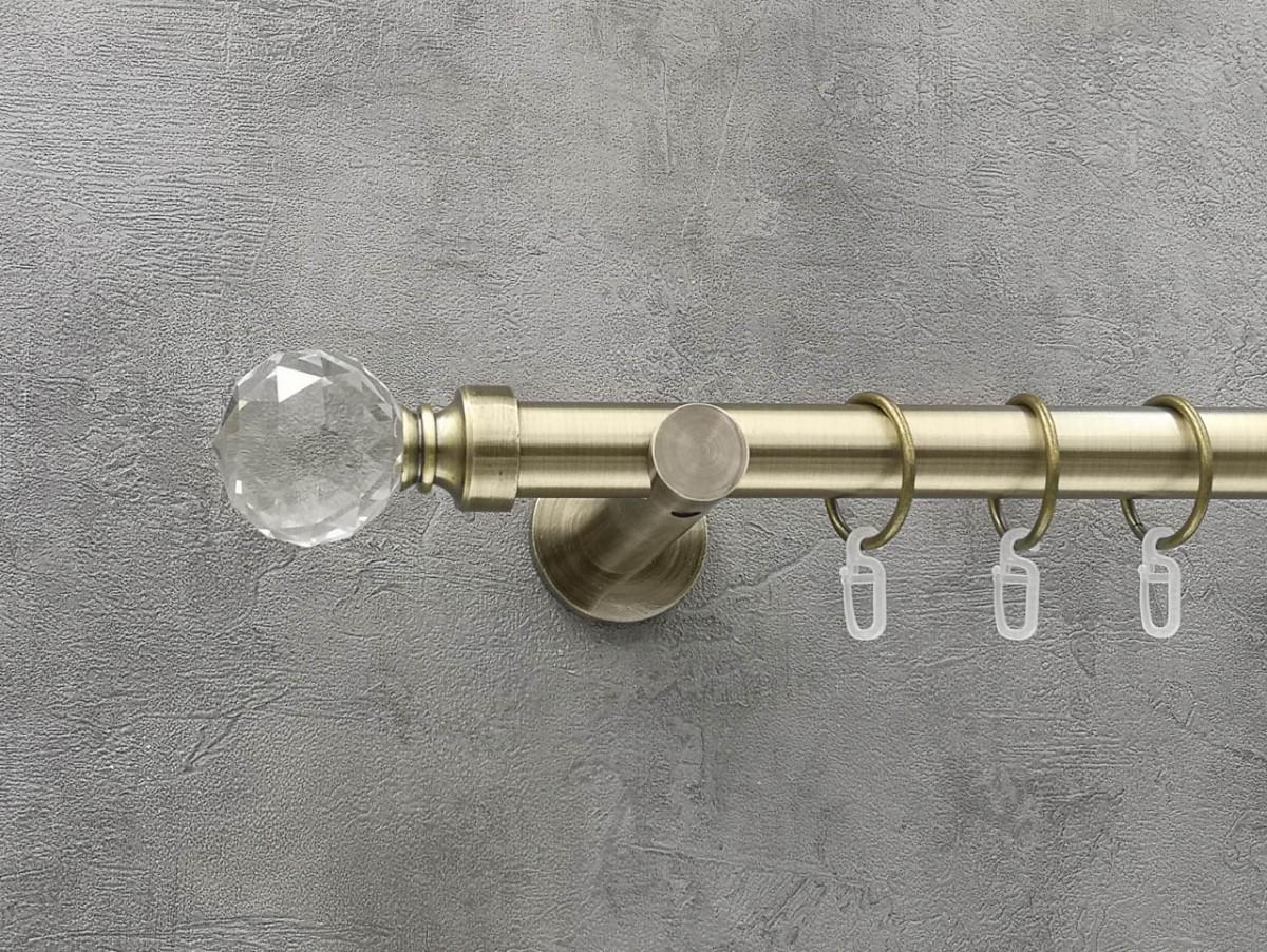 Карниз Quadrum Люмиера гладкая штанга одинарный универсальный 25 мм 320 см Антик (262041381)