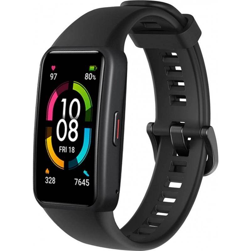 Ремінець для фітнес-браслетів Huawei Honor Band 6 силіконовий Чорний - фото 2