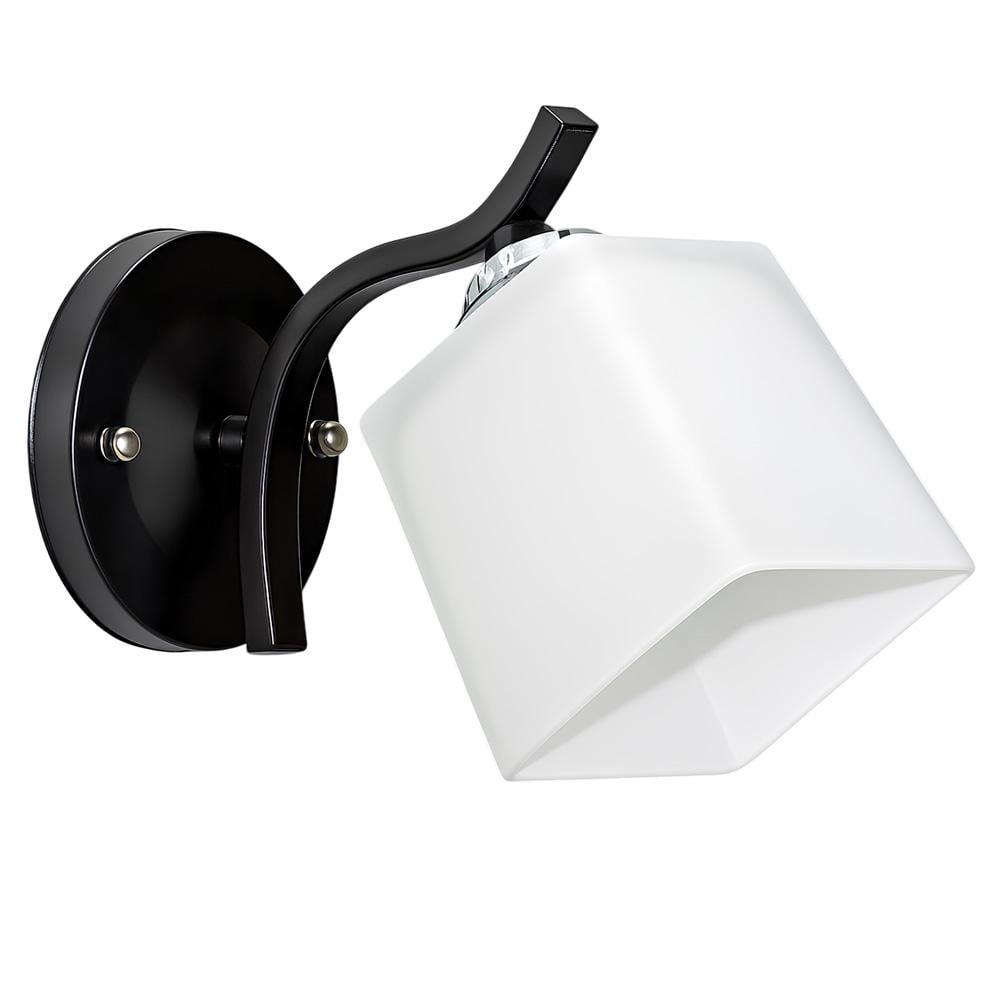 Світильник настінний Light House SR-17012/1W BK/CH L230хW90хH150 плафон білий Чорний/Хром