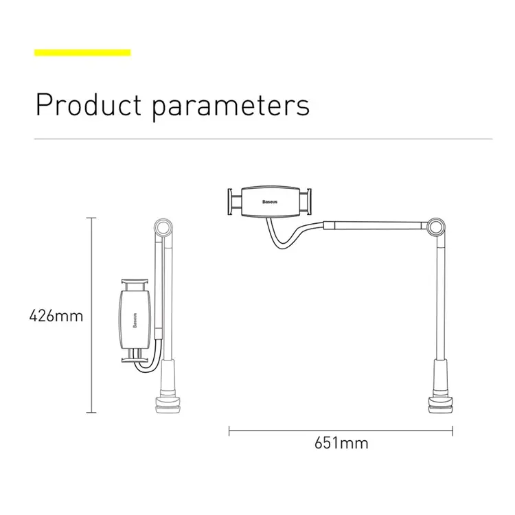 Держатель подставка для планшета BASEUS Otaku Life Rotary Adjustment Pro Black (LUZQ000013) - фото 9 Держатель подставка для планшета BASEUS Otaku Life Rotary Adjustment Pro Black (LUZQ000013) - фото 9