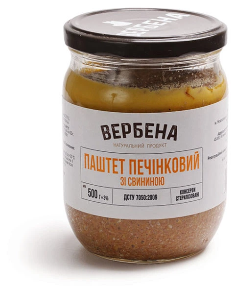 Консерва Вербена Паштет печінковий зі свининою 0,5 л (9612)