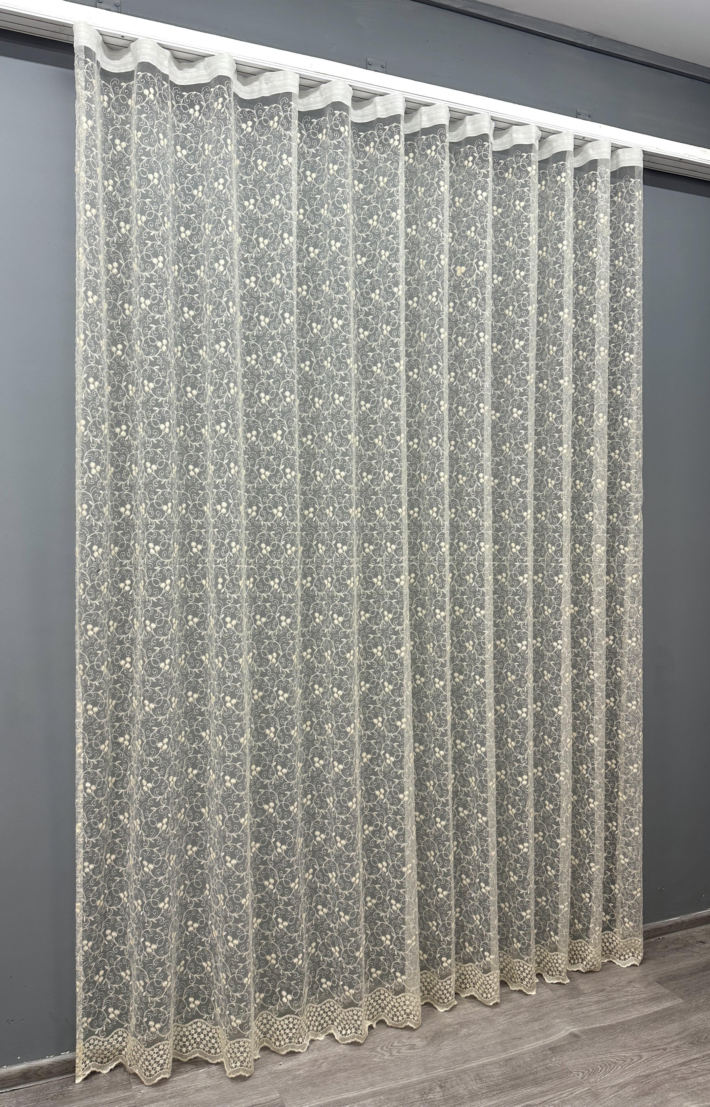 Тюль VR-Textil 1689т Органза с вышивкой и люрексом 300х270 см Молочный (42-0729) - фото 2 Тюль VR-Textil 1689т Органза с вышивкой и люрексом 300х270 см Молочный (42-0729) - фото 2