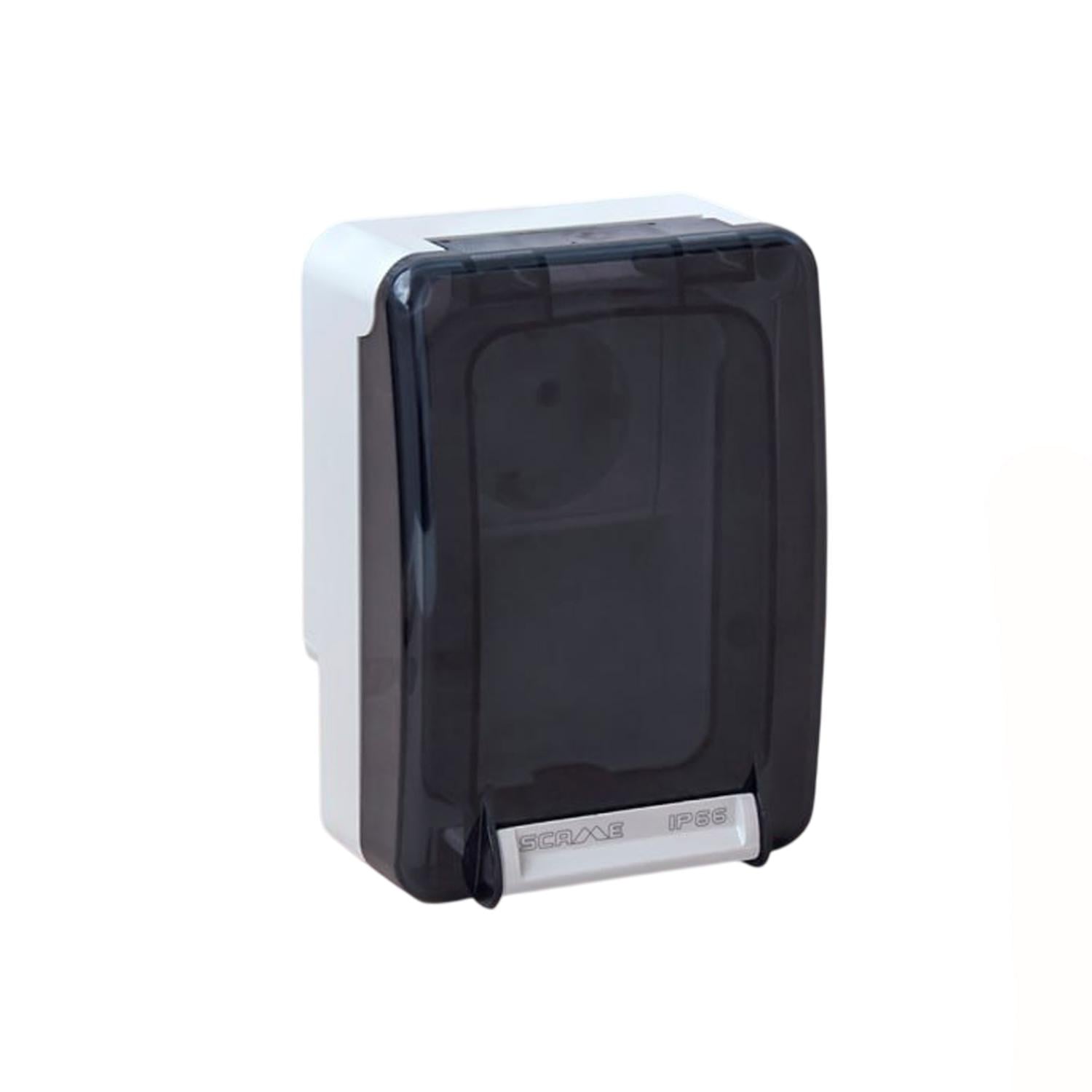 Розетка ДКС Quadro с заземлением 95х95 мм IP66 поликарбонат Серый (DIS1374407)