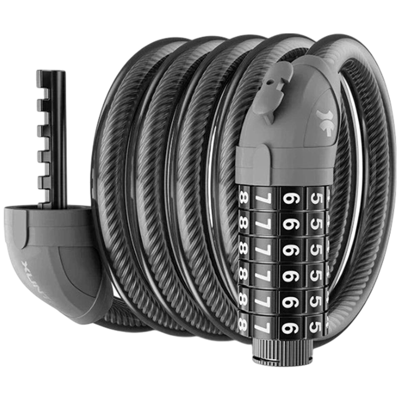 Замок велосипедный XunTing LR206 120 см 6-значный Черный (XT-LR206-6981)