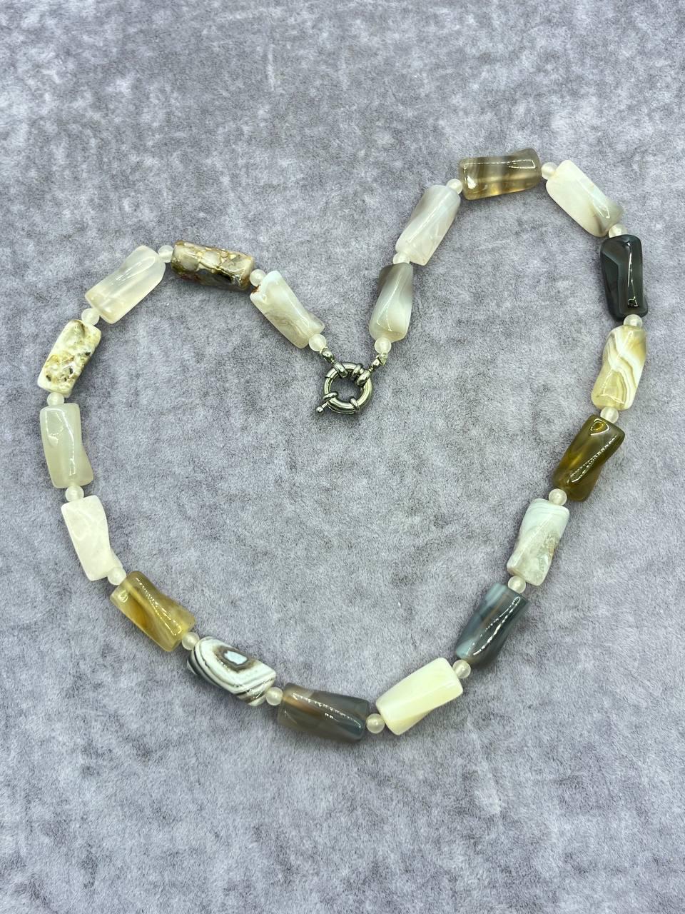 Бусы агат 44 см Разноцветный (10168)