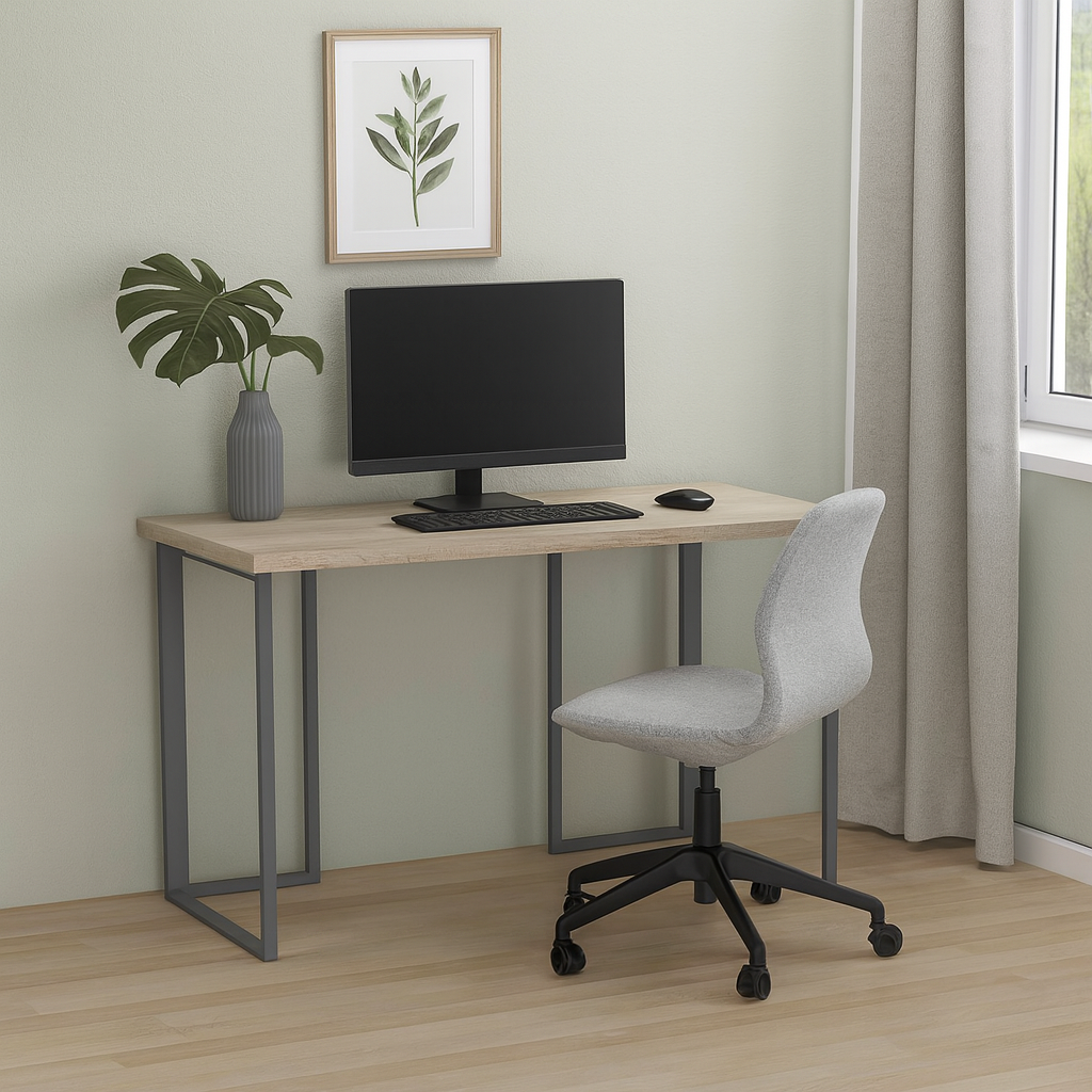 Компьютерный стол Ferrum Hanna металлический каркас 32 мм 75x100x70 см Серый/Дуб Сонома (FRD-101427)