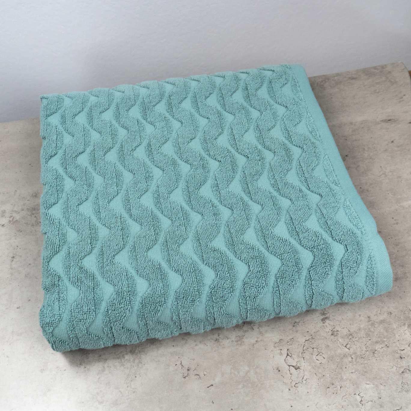 Полотенце банное GM Textile Волна жаккардовое 100х150 см Мятный (500-150-Wave-mint)