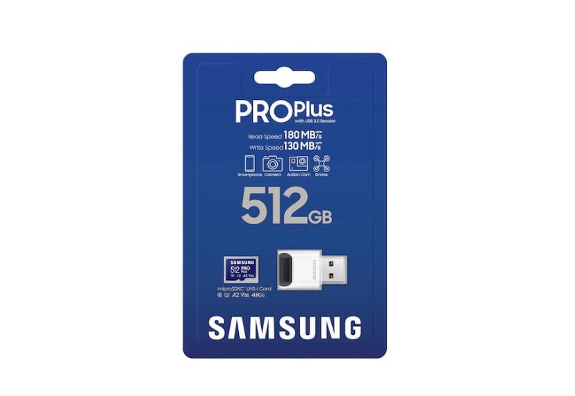 Карта памяти Samsung 512 GB PRO Plus 2023 microSDXC UHS-I U3 V30 A2 + картридер (MB-MD512SB) - фото 3