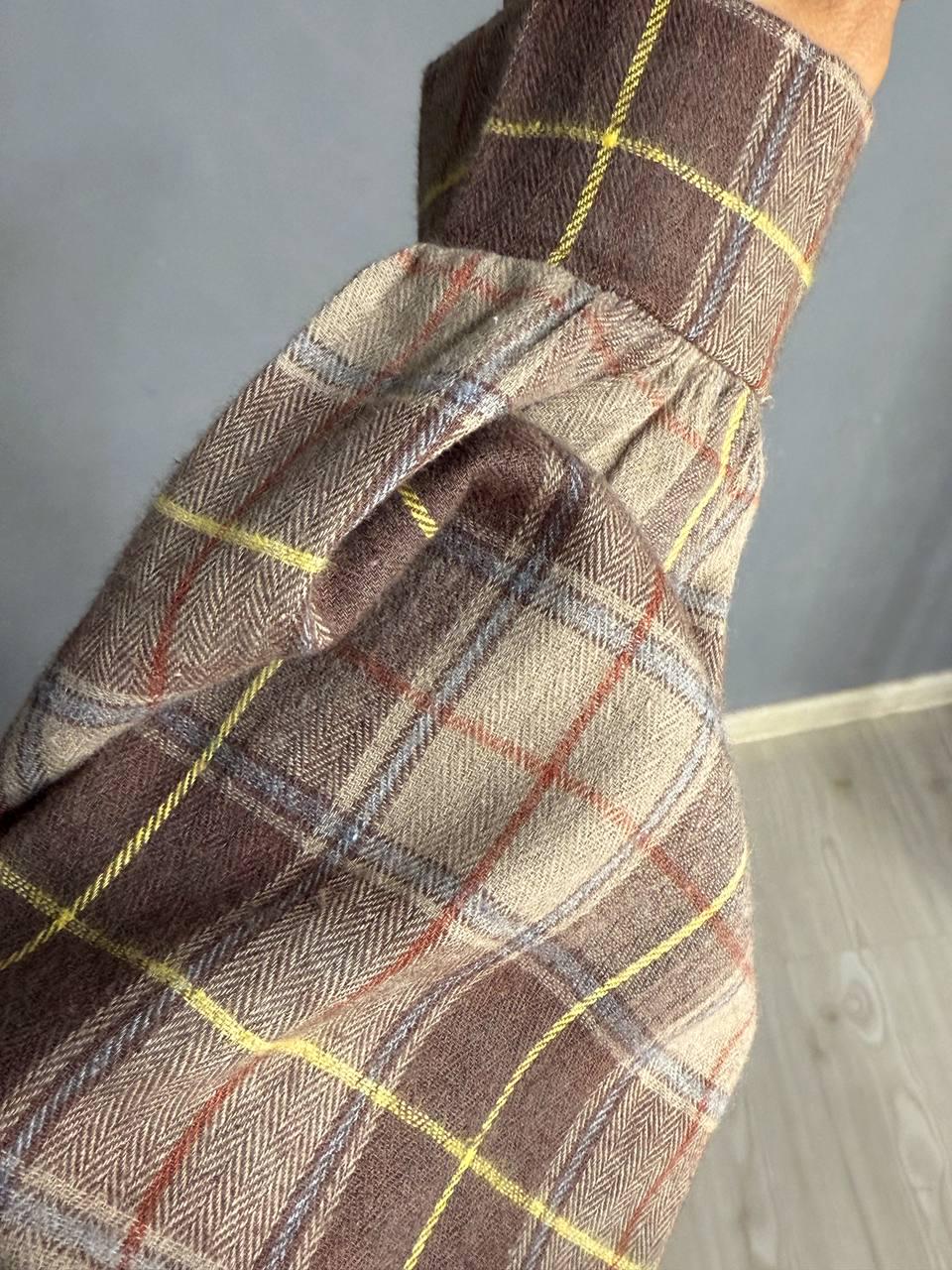 Рубашка женская A-N 8313 в клетку оверсайз широкая хлопковая OS Коричневый (5131) - фото 9