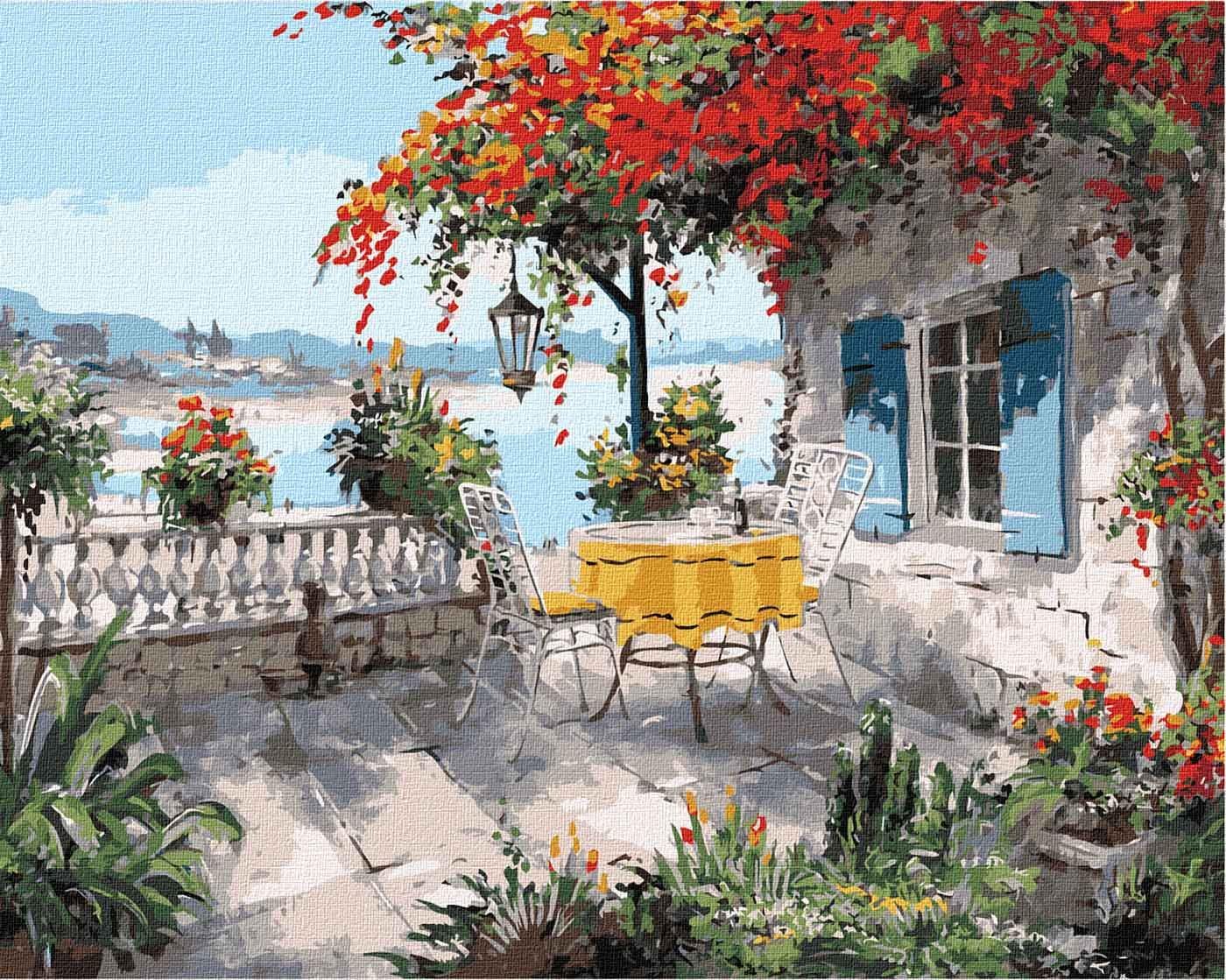 Картина по номерам Идейка Деревенская Уютный дворик в 40х50 см термопакете (КНО2842-mt)