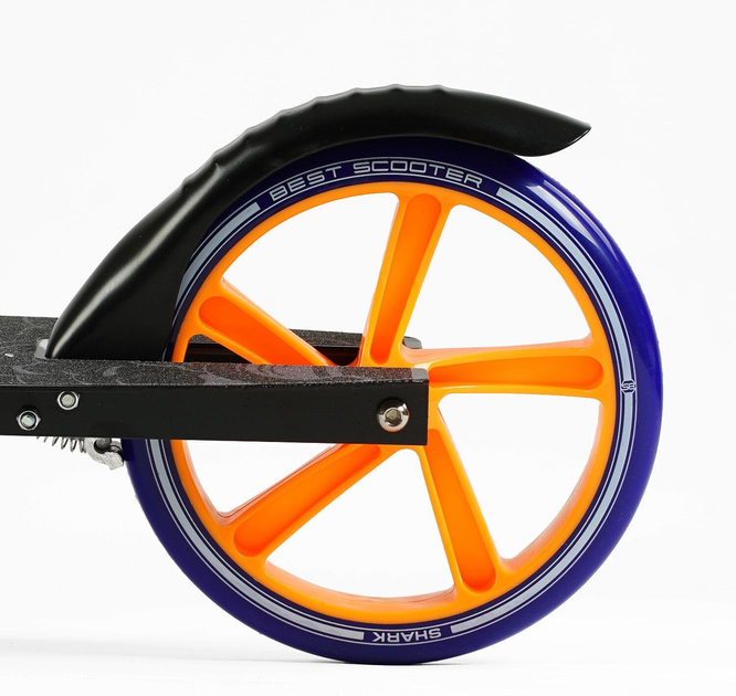 Самокат двоколісний Best Scooter SH-10042/4 SHARK з ручним гальмом/затискач керма/один амортизатор/в коробці/колеса PU 20 см (24996082) - фото 4 Самокат двоколісний Best Scooter SH-10042/4 SHARK з ручним гальмом/затискач керма/один амортизатор/в коробці/колеса PU 20 см (24996082) - фото 4