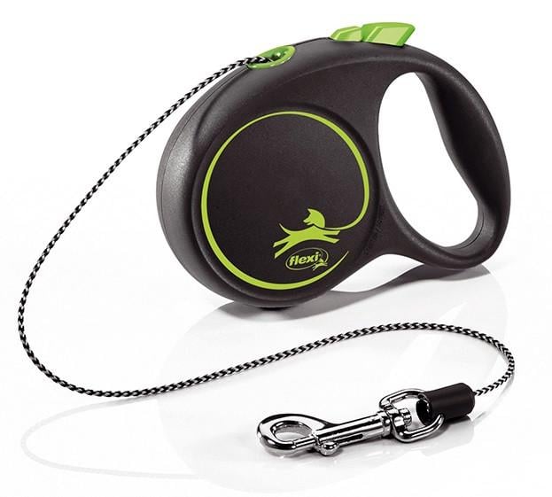 Поводок-рулетка Flexi Black Design Cord XS 3 м шнур до 8 кг Зеленый (1741140345)