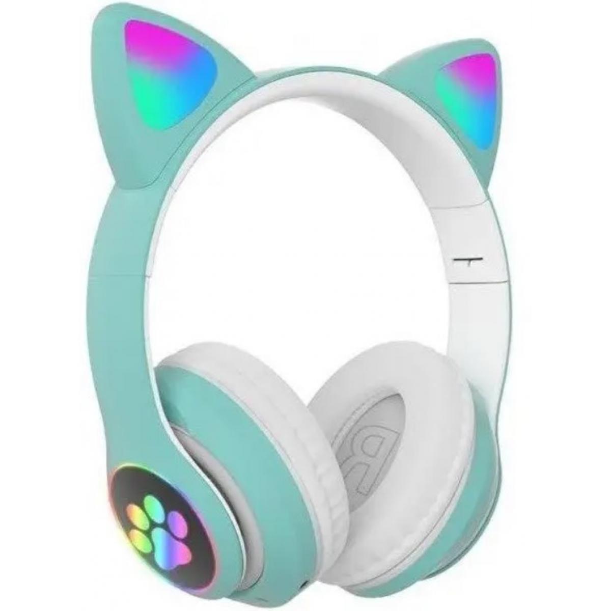 Наушники Bluetooth MDR CAT ear VZV-23M 7805 с подсветкой Mint (019629) - фото 3