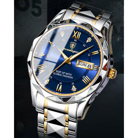 Наручний годинник чоловічий Poedagar Stava наручний із золотими вставками Silver (100-96-1543) - фото 2