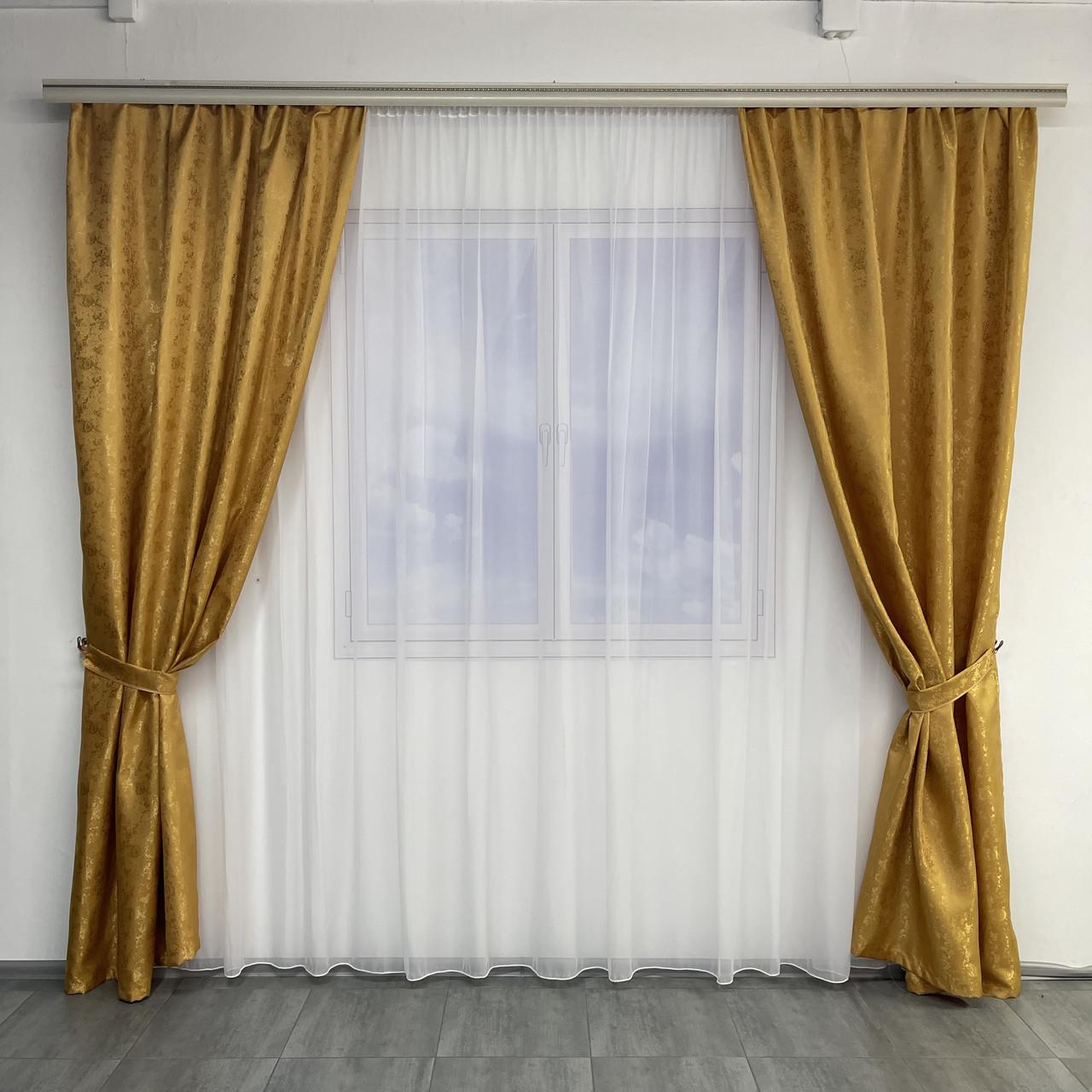 Шторы готовые жаккардовые ALBO Золотой (SHTN-C33-9)