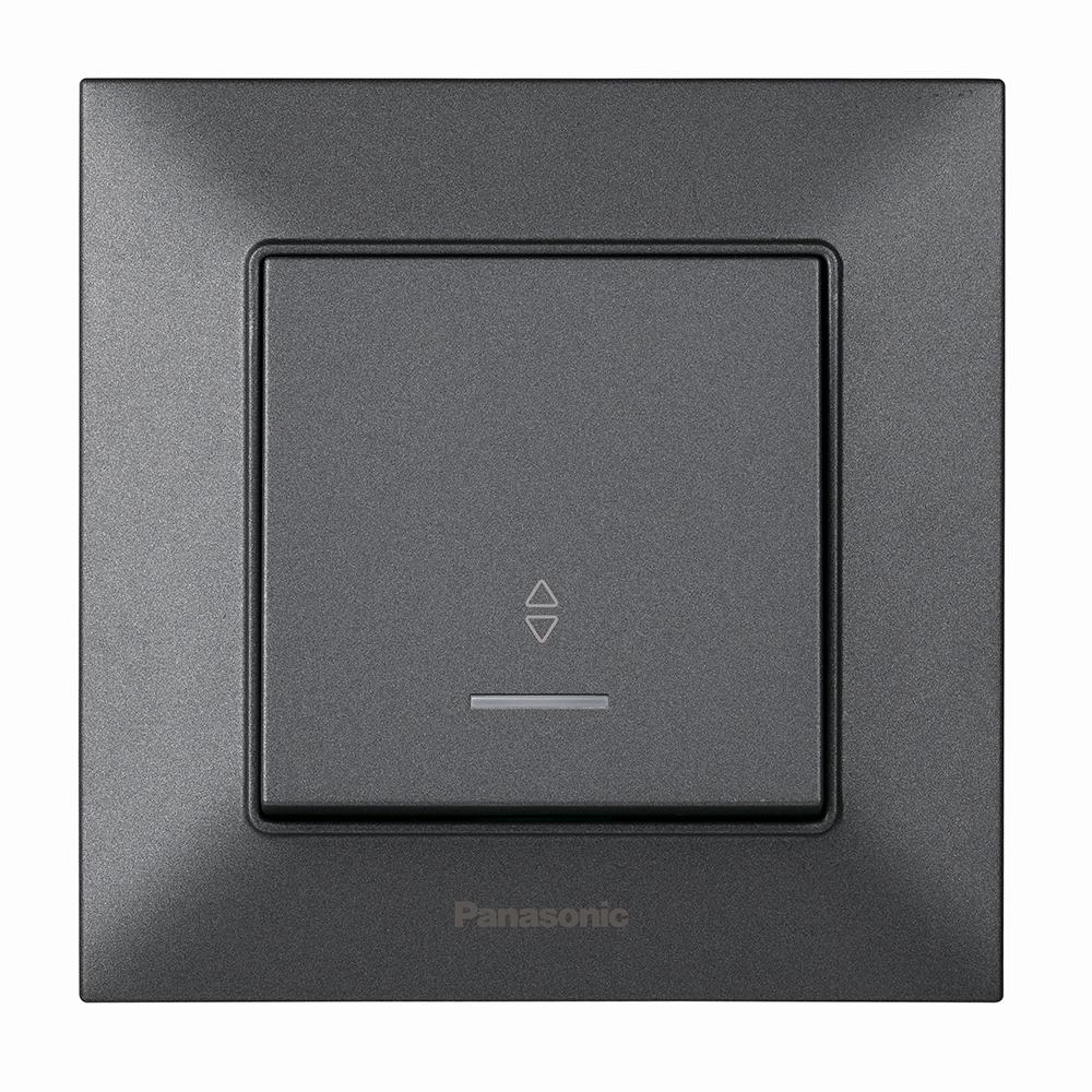 Выключатель Panasonic Arkedia Slim одноклавишный проходной с подсветкой Дымчатый (22866)