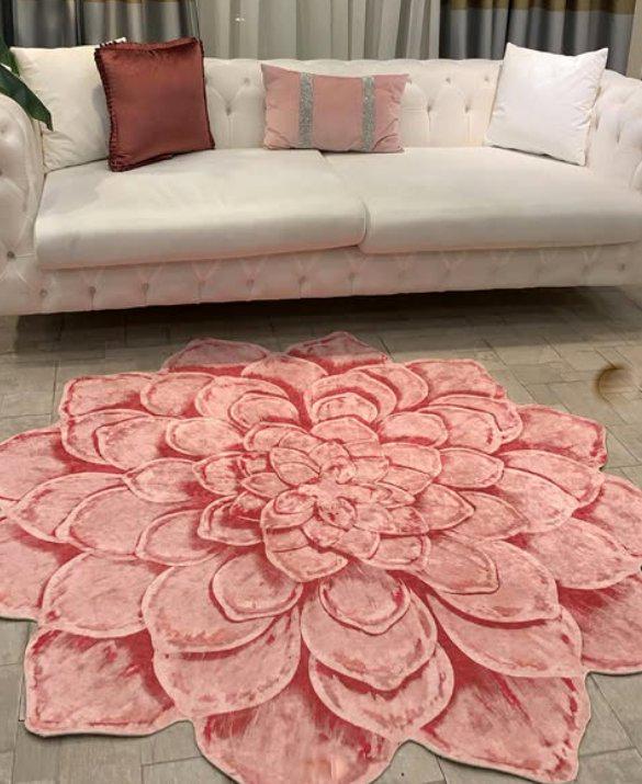 Килим круглий HALI Flower 150x150 см Pink