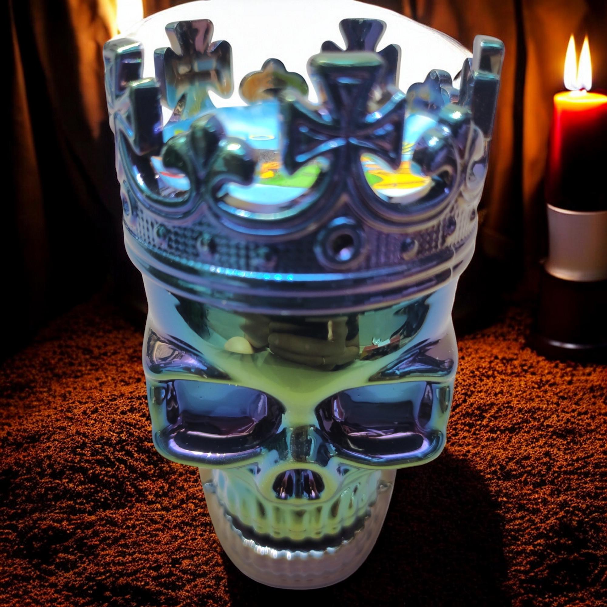 Гриндер для измельчения табака D&K Grinder Skull in a Crown Rainbow - фото 2