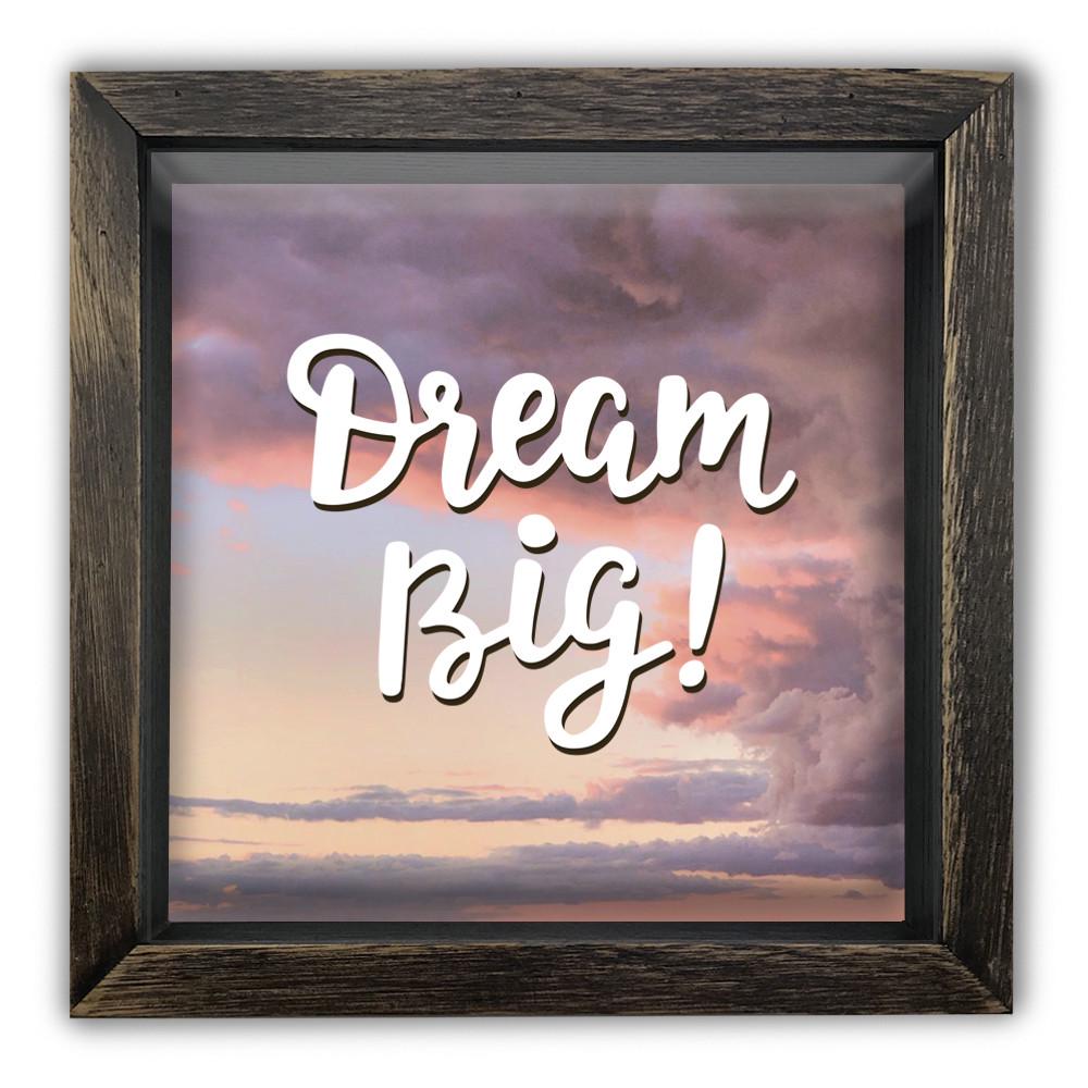Копилка Dream big деревянная 20x20x6,5 см винтажная Коричневый (хркп0024ква)