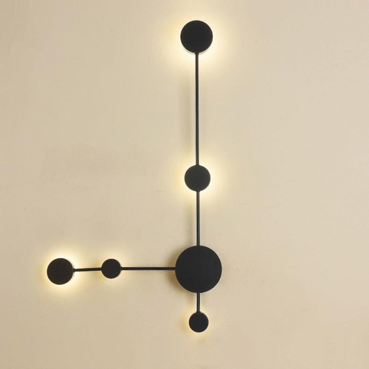 Бра світлодіодне Sirius на п'ять плафонів із металевим каркасом 3000К 9W Чорний (8936-5)