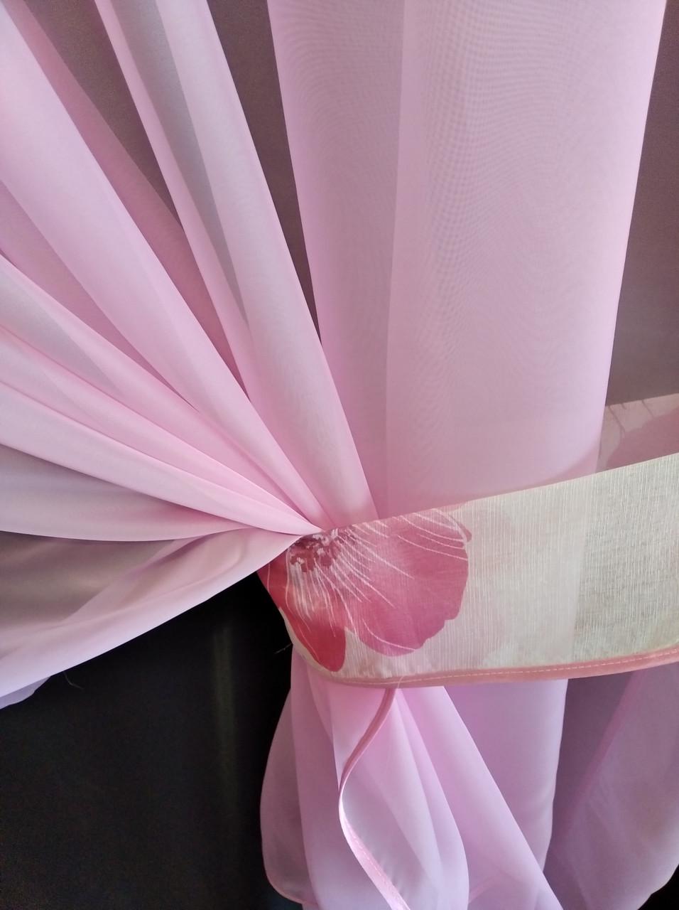 Занавеска кухонная Угол шифон с ламбрекеном батист 300х170 см Розовый (ул-14) - фото 4 Занавеска кухонная Угол шифон с ламбрекеном батист 300х170 см Розовый (ул-14) - фото 4