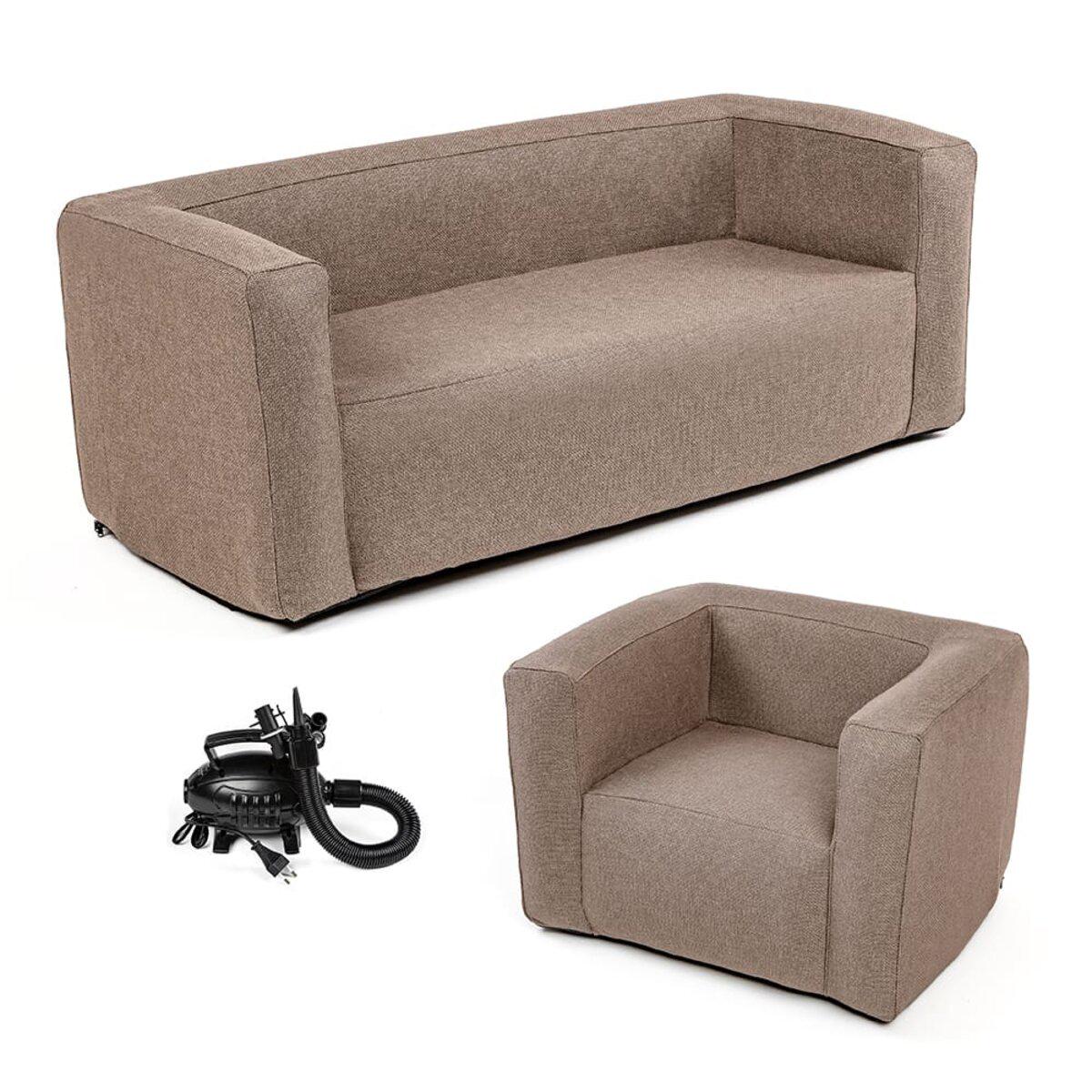 Комплект надувной мебели диван и кресло Коричневый (SW-00002656)