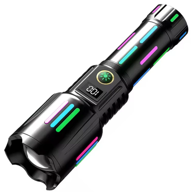 Ліхтар акумуляторний тактичний LED Jayxinli F15 1 000000 Lm РК-дисплей IP67/5000 mAh Чорний (3039634166)