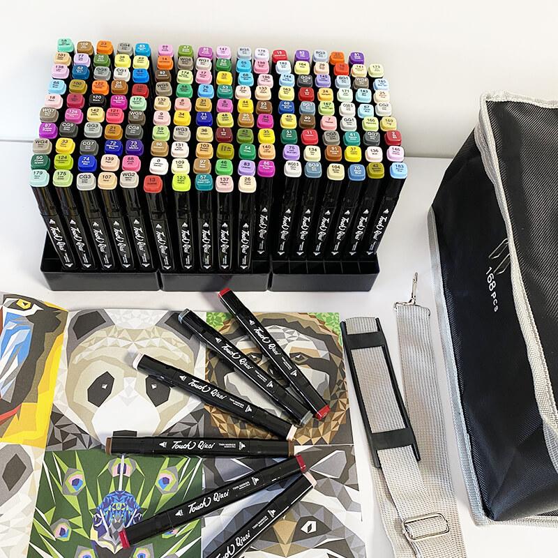 Набор скетч-маркеров Touch для рисования двусторонние 168 шт. (28215342) - фото 7