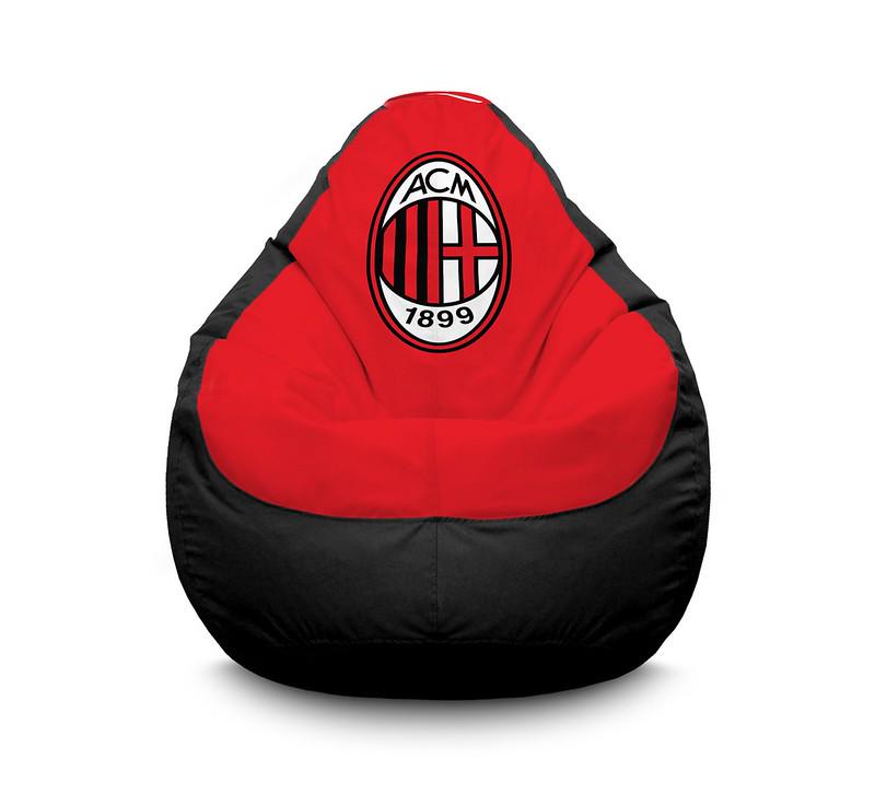 Кресло мешок iPuff Football Milan FC Оксфорд XL 80x110 см Черный Кресло мешок iPuff Football Milan FC Оксфорд XL 80x110 см Черный