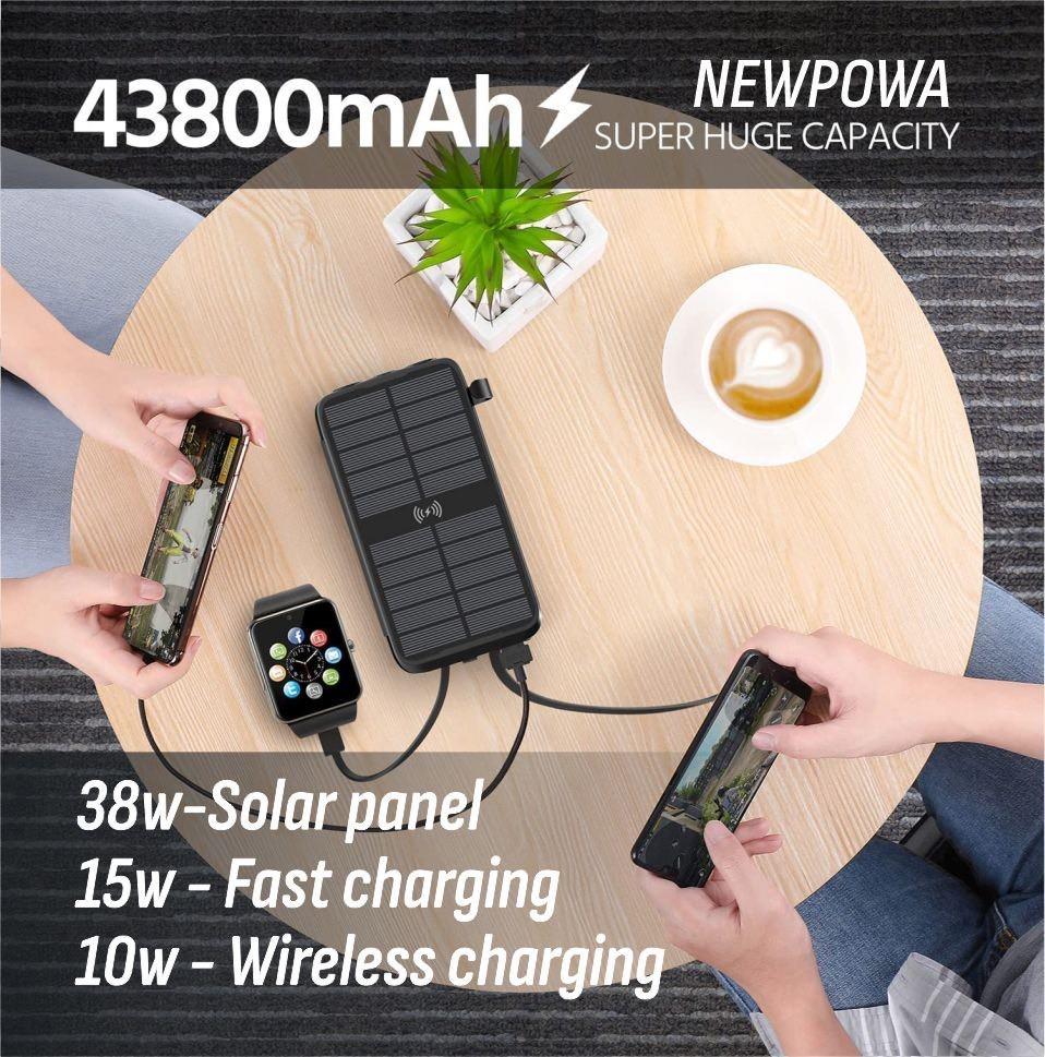 Повербанк с солнечной панелью Newpowa 38w 43800mAh - фото 6