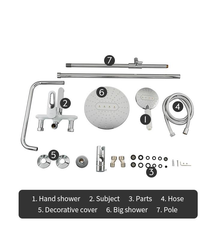 Душевая система Frap F2449 поворотный излив-переключатель на лейку 3 режима Белый/Хром - фото 5