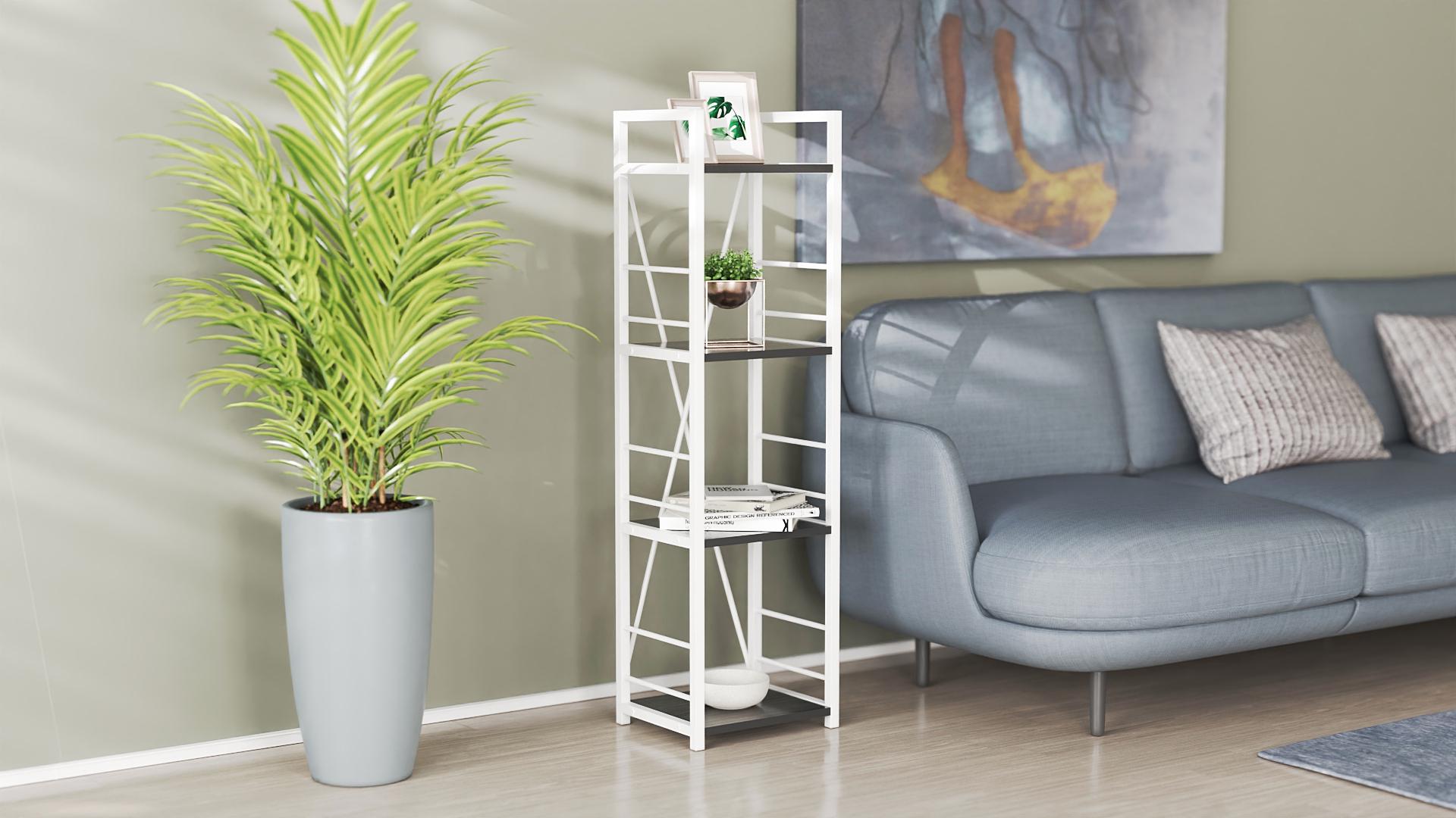 Этажерка Ferrum-decor Коннект 4/34 ДСП 16 мм 120x34x28 см Белый/Сосная Кембра (FRD-104282)