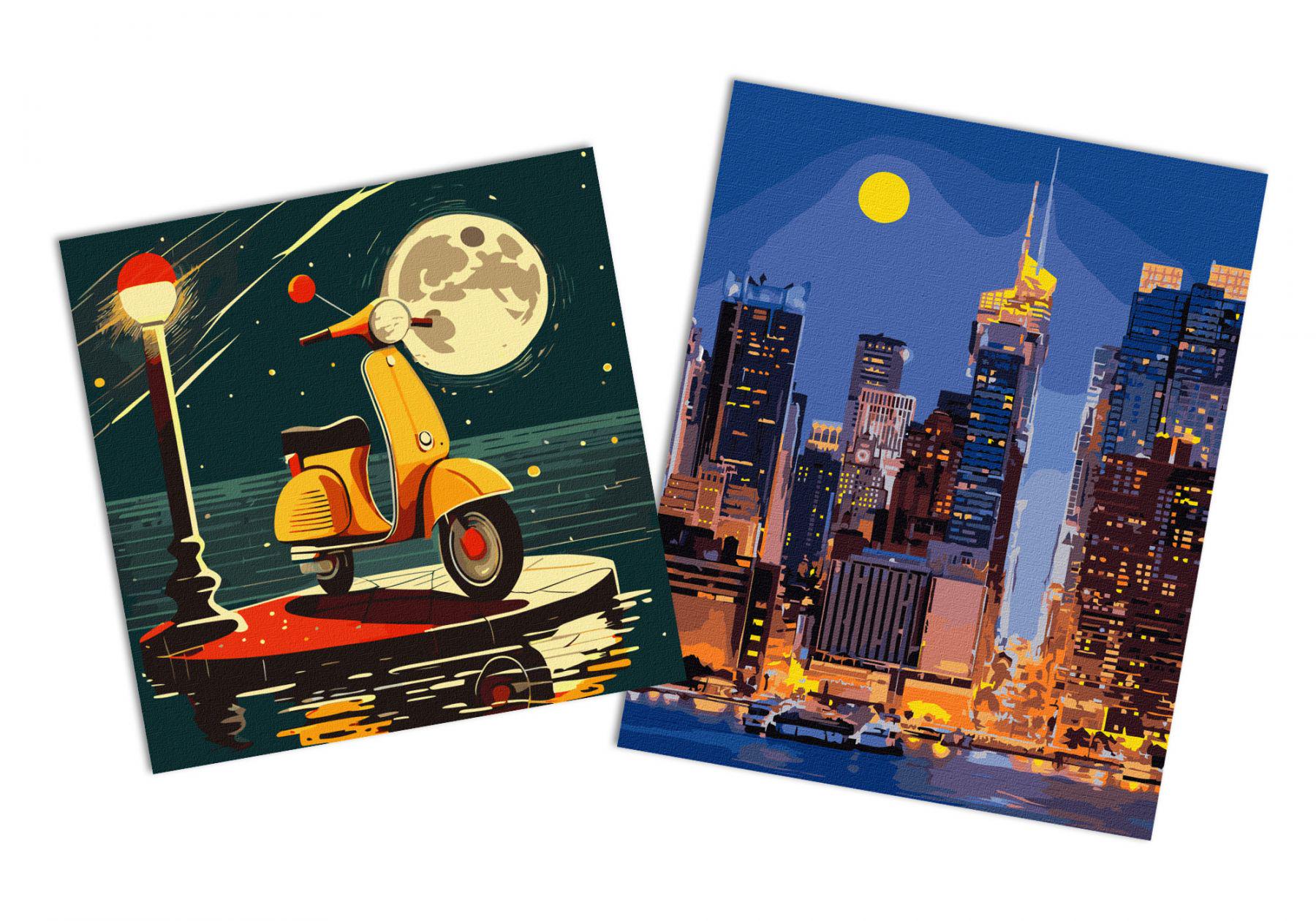 Набор картин по номерам Идейка 2в1 По улицам Манхэттена 40x50 см KHO3611 и Чудесный сон 40x40 см KHO5004 (CKHO1104)