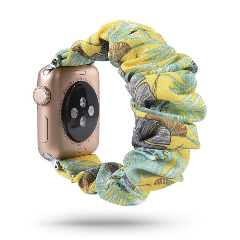 Ремешок для Apple Watch Листва + резинка для волос 38-40 мм Желтый Ремешок для Apple Watch Листва + резинка для волос 38-40 мм Желтый