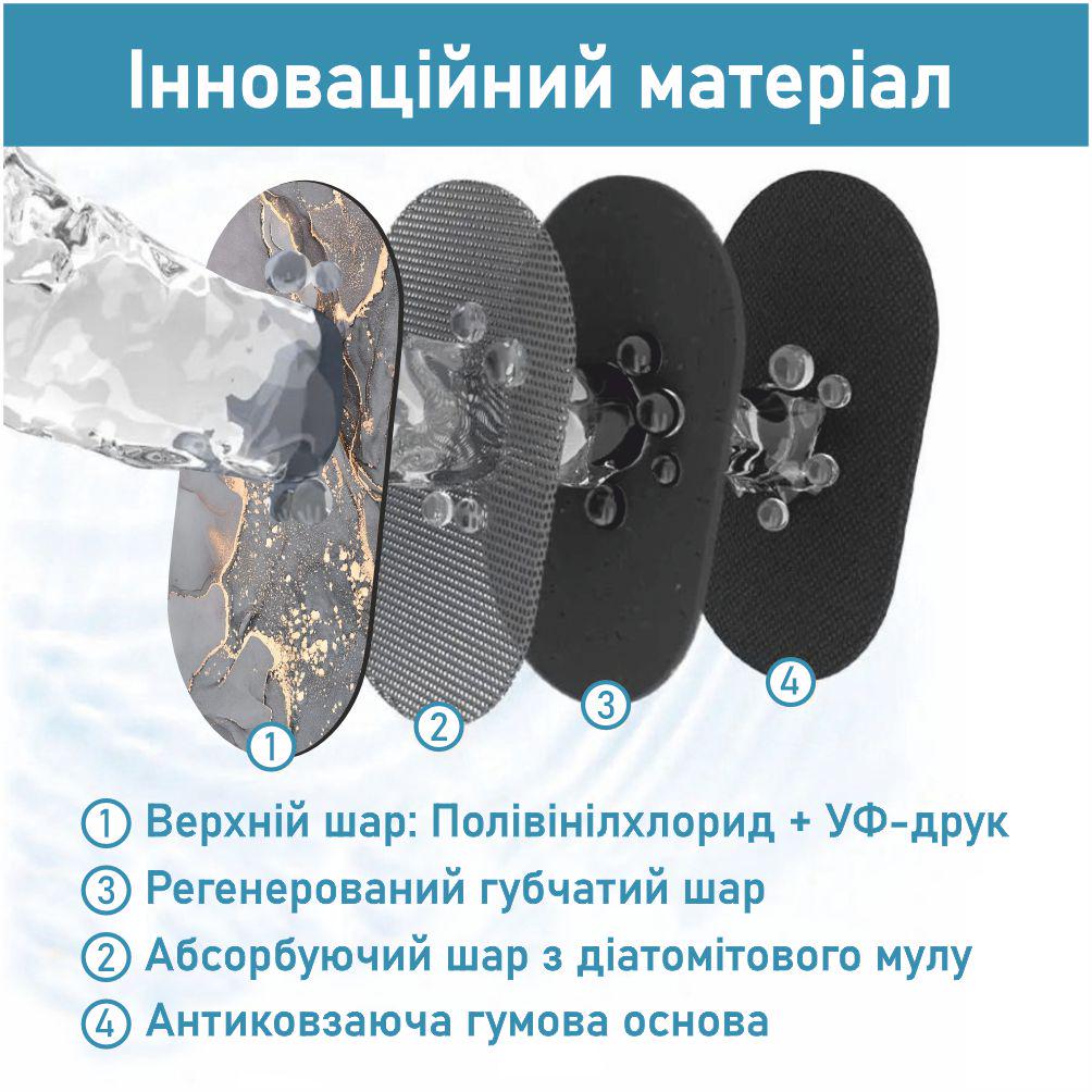 Коврик для ванной комнаты Aquarius Диатомитовый мрамор 50х80 см Серый (300077) - фото 5