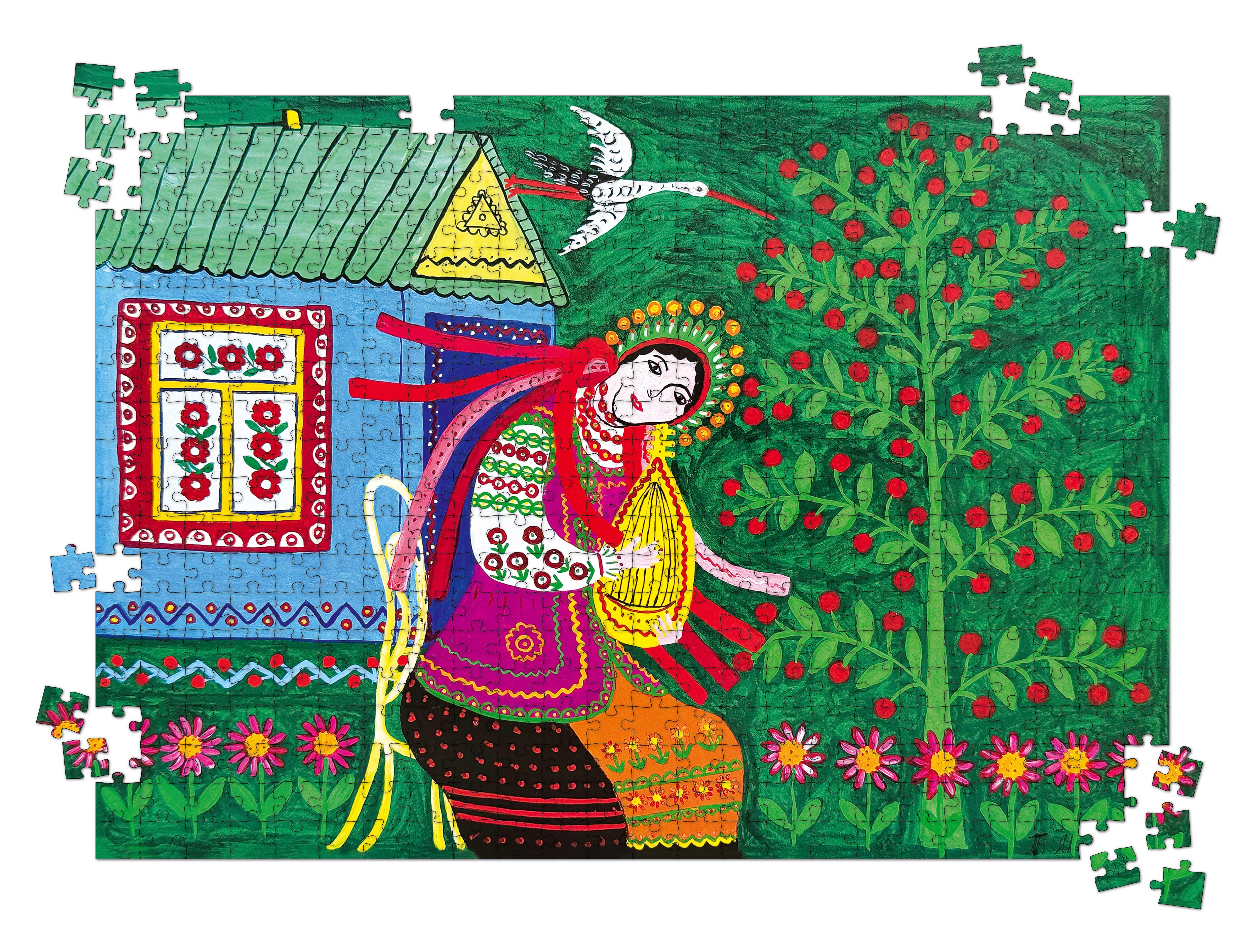 Пазл деревʼяний Катерина співає пісню про Україну Марія Примаченко 500 елементів (26857648)