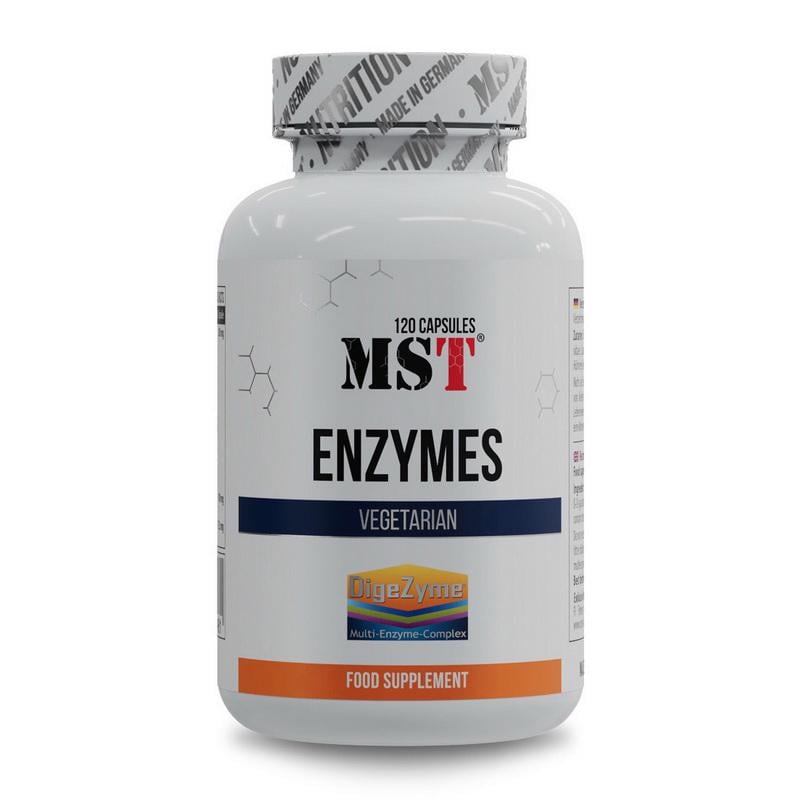 Ферменты для пищеварения 7 ферментов с бромелайном и папаином MST Enzymes 120 вер. капс.