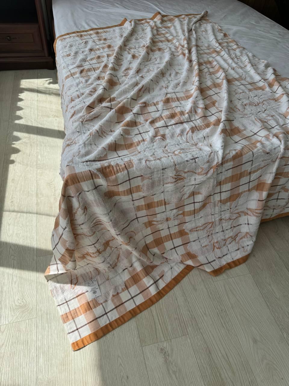 Простынь махровая со льном 200х150 см Бежевый (2259153955)