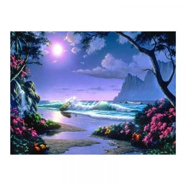 Алмазна мозаїка TK Group Місячний прибій 40х30 см з рамкою в коробці (GB73916-mt)