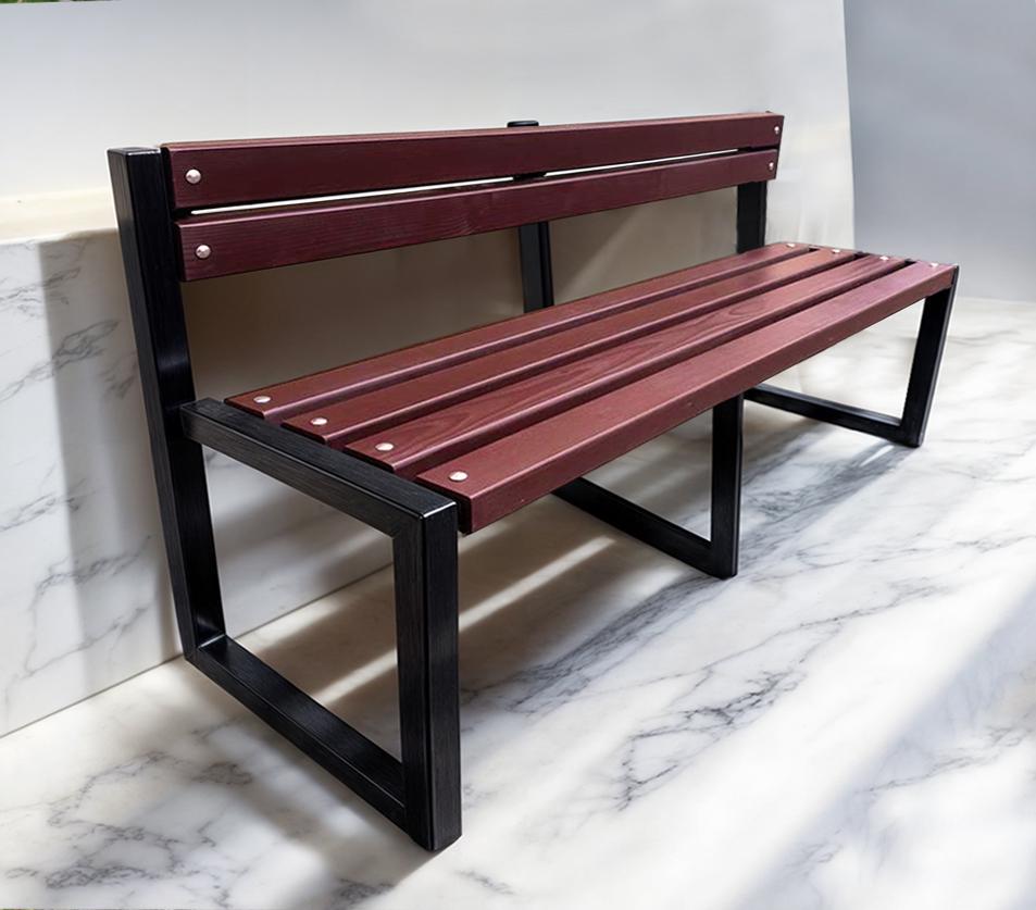 Скамейка садовая ТОБІ ШО Лофт Бенч со спинкой без подлокотников 3 м Черешня (25589178) - фото 2