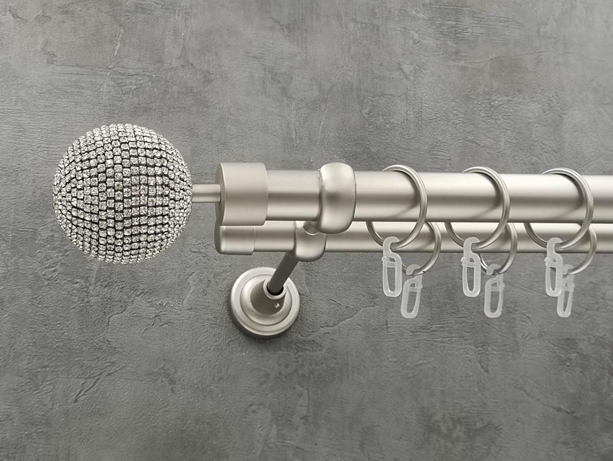 Карниз Quadrum Емпреса гладкая штанга двойной открытый 25/19 мм 300 см Сатин (264768376)