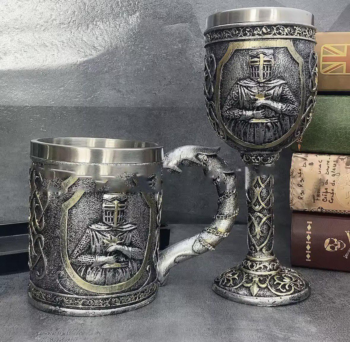 Набор кружка и кубок доспеха воина 400 мл/170 мл (27453914)