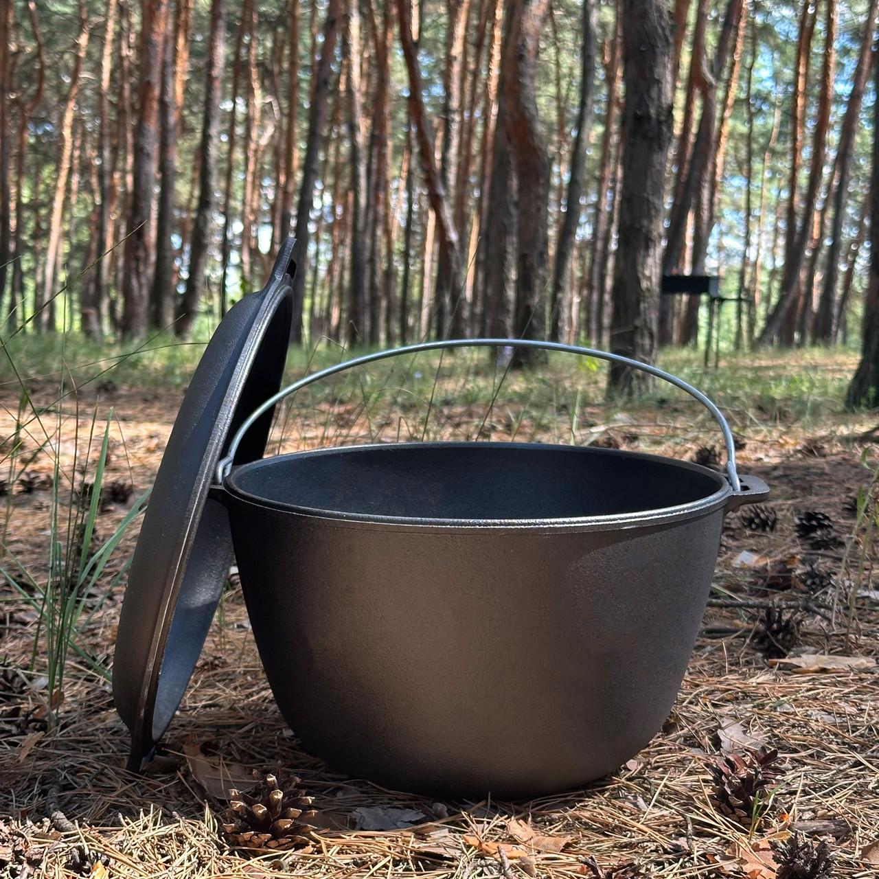 Котел туристический чугунный с крышкой-сковородой 8 л (КТ-08КС)