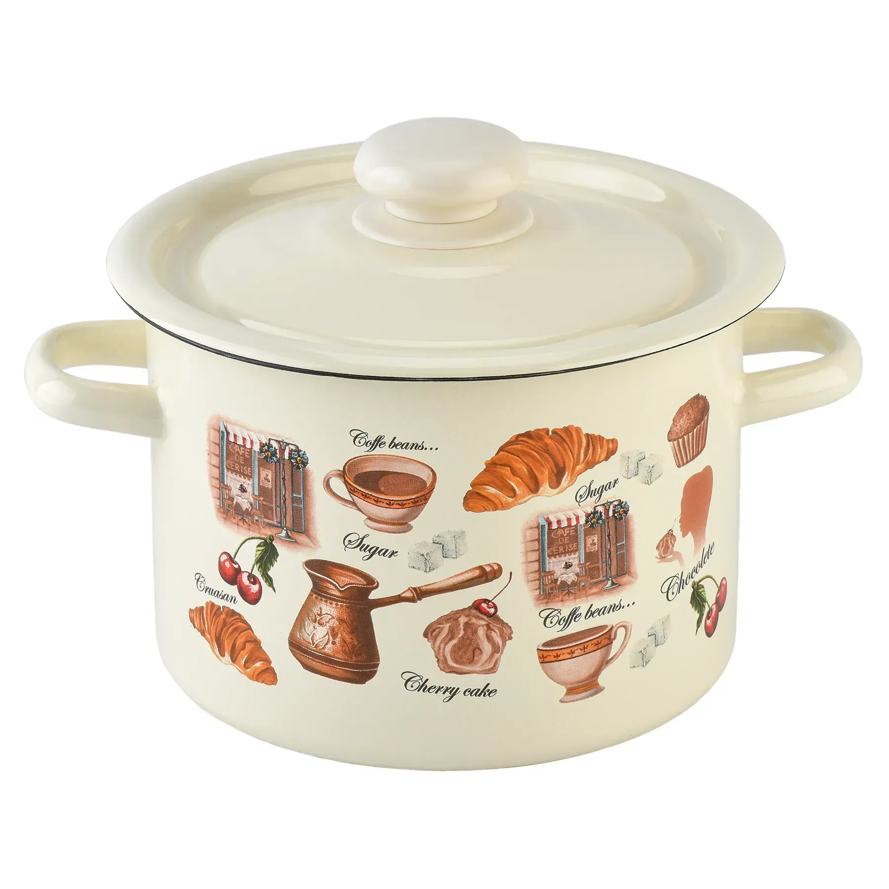 Кастрюля эмалированная Кафе де Шери 2 л (27419403) Кастрюля эмалированная Кафе де Шери 2 л (27419403)