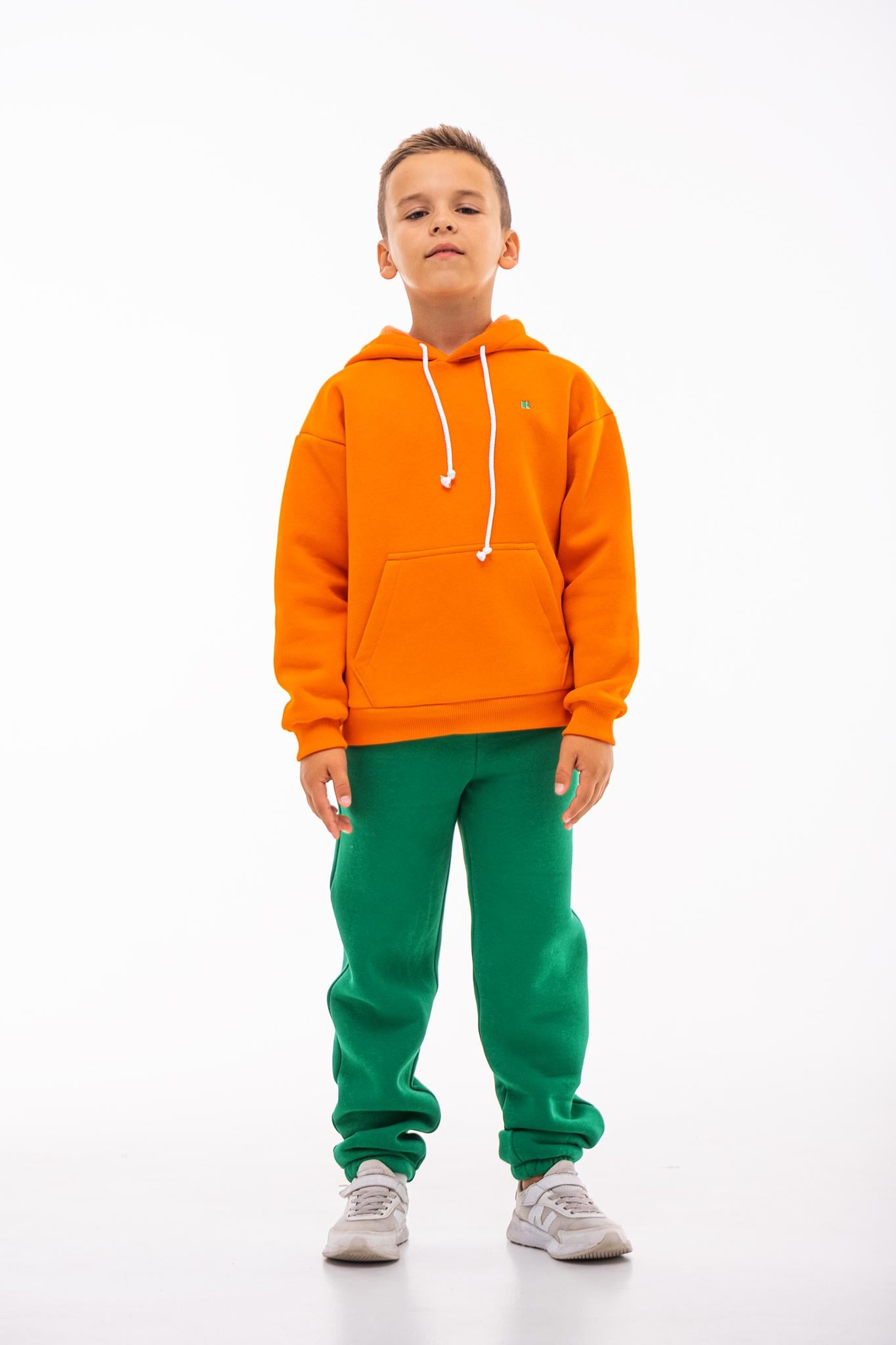 Спортивний костюм дитячий Kindamor Warm Autumn утеплений флісовий 140 см Помаранчево-зелений (454916324)