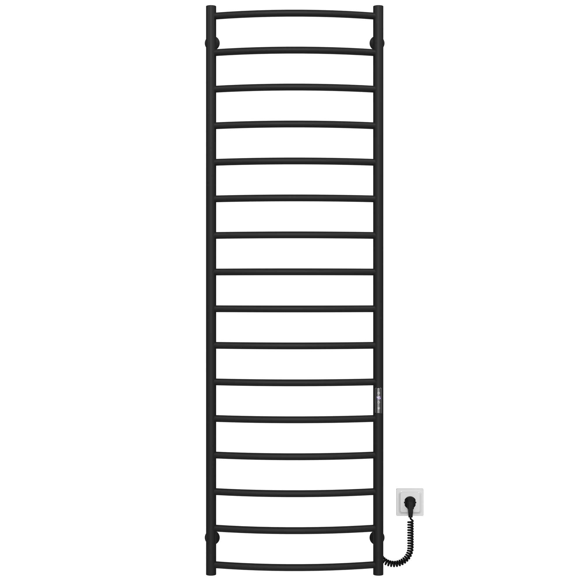 Рушникосушарка електрична Deffi Класік П16 JD03 праве підключення нержавіюча сталь 500x1700 мм Чорний (C.DK.170.50.16.E.B.R.1)