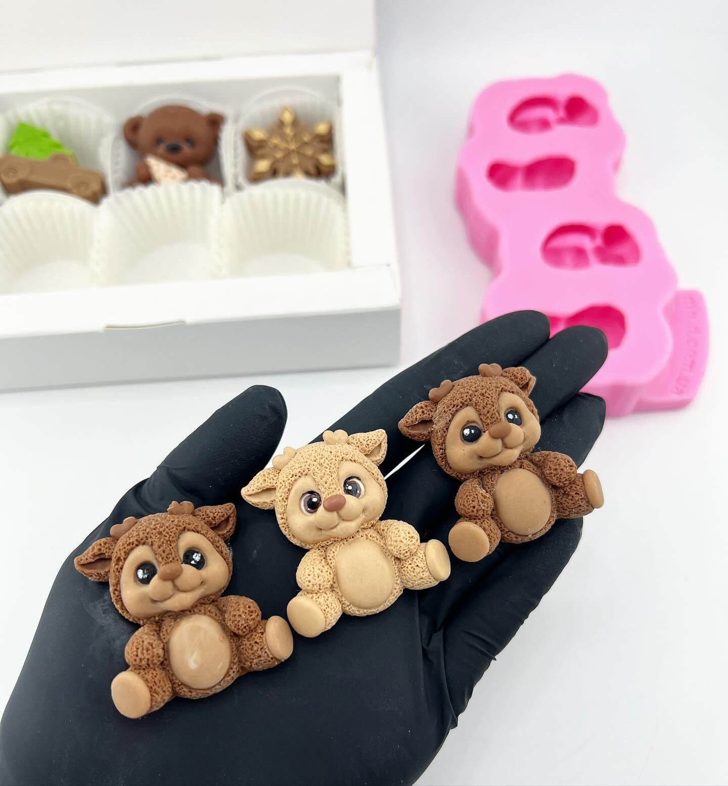 Силиконовый молд Оленята конфета (9268) Силиконовый молд Оленята конфета (9268)